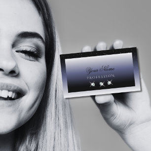 Moderne Black Blue Gradient Sparkle Jewels Elegant Visitenkarte