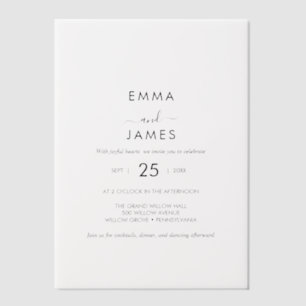 Moderne Black Boho Vellum Einladung
