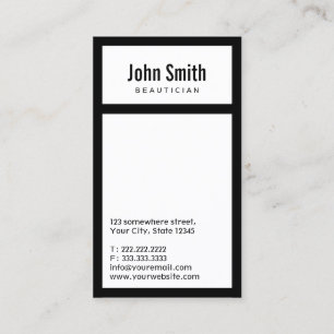 Moderne Black Border Beautician Business Card Visitenkarte