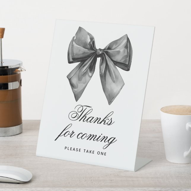 Moderne Black Bow Dusche Danke für die Teilnahme a Sockelschild (In SItu)