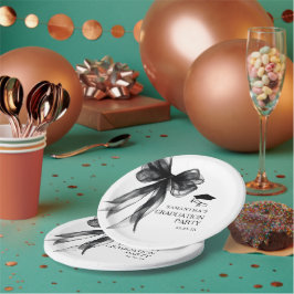 Moderne Black Bow Graduation Party Pappteller