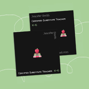 Moderne Black Business Card für Erzieher Quadratische Visitenkarte