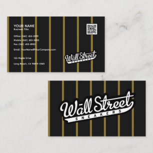 Moderne Black Business Card mit Goldstreifen Akzen Visitenkarte