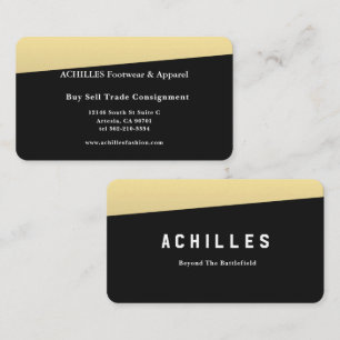 Moderne Black Business Card mit Top Gold Akzent Visitenkarte
