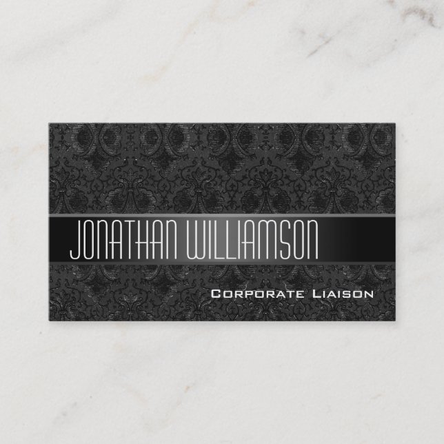 Moderne Black Business Cards Visitenkarte (Vorderseite)