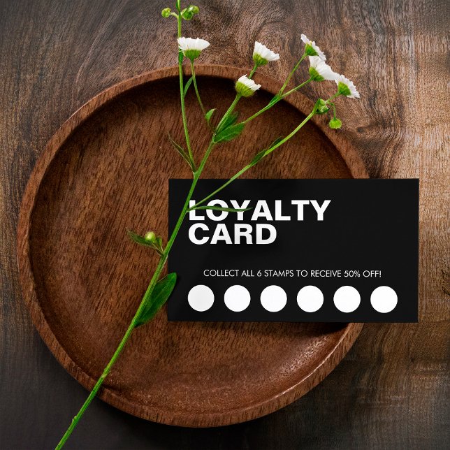 Moderne Black Business Discount Loyalty Card Treuekarte (Von Creator hochgeladen)