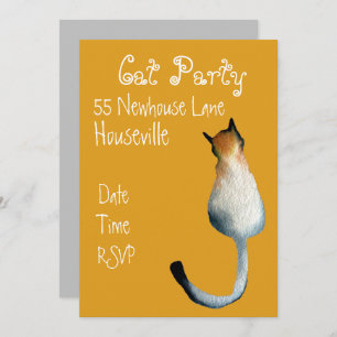 Moderne Black Cat Art Cat Dinner Party Einladung