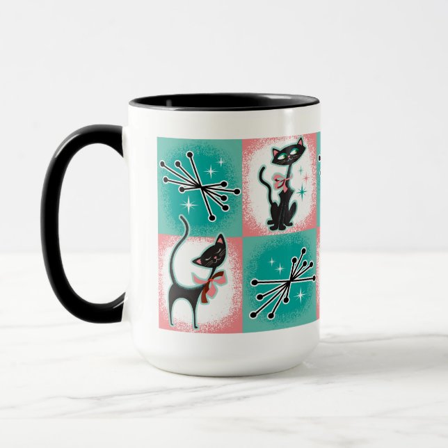 Moderne Black Cat Coffee Tasse aus dem Mittelalter (Links)