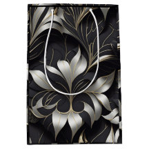 Moderne Black Floral Geschenktasche
