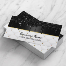 Moderne Black Galaxy Glitzer Tropfen Luxury Salon  Visitenkarte