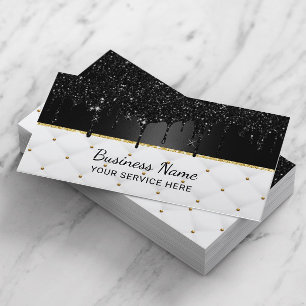 Moderne Black Galaxy Glitzer Tropfen Luxury Salon Visitenkarte