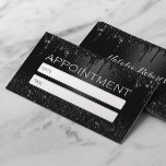 Moderne Black Glitzer Tropfen Salon & Wellness-Cen Terminkarte<br><div class="desc">Moderne Black Glitzer Tropfen Salon & Wellness-Center Termin Erinnerung Cards.</div>