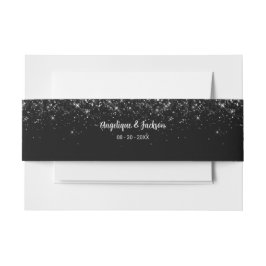 Moderne Black Glitzer Wedding Bly Band