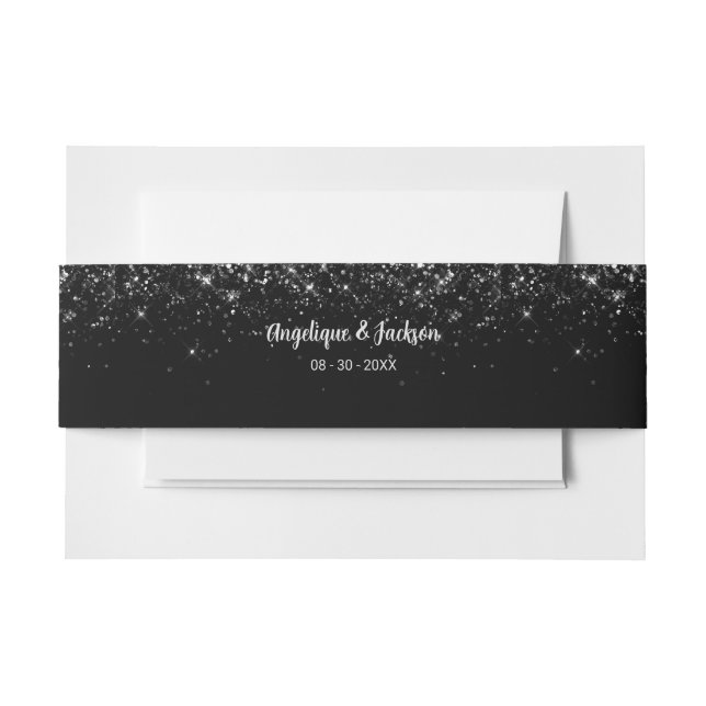 Moderne Black Glitzer Wedding Bly Band (Vorderseite Beispiel)