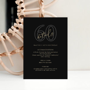 Moderne Black Gold 60. Geburtstagsfeier Details Ka