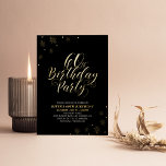 Moderne Black & Gold 60. Geburtstagsparty Folieneinladung<br><div class="desc">Feiern Sie Ihren besonderen Tag mit dieser stilvollen Geburtstagsfoto-Einladung für Erwachsene. Dieses Design enthält einen schicken Goldfolientext "60. Geburtstagsparty" mit funkelndem Konfetti. Weitere Designs und Party-Zubehör sind in meinem Shop BaraBomDesign erhältlich.</div>