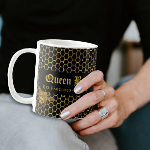 Moderne Black Gold Biene Fabulous Bee You Queen Be Kaffeetasse