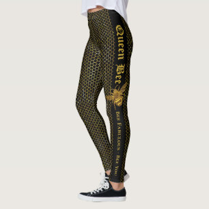 Moderne Black Gold Biene Fabulous Bee You Queen Be Leggings