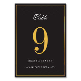 Moderne Black Gold Elegante Hochzeiten Tischnummer