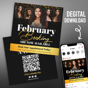 Moderne Black Gold Foto Haar Stylist Flyer Karte