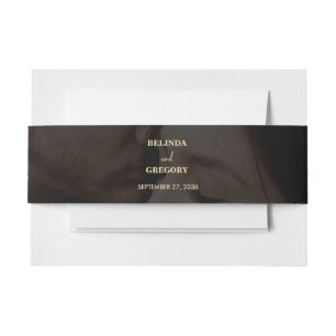 Moderne Black Gold Foto Overlay-Hochzeit Einladungsbanderole