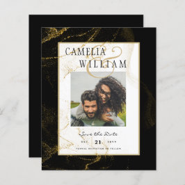 Moderne Black Gold Glitzer Hochzeit