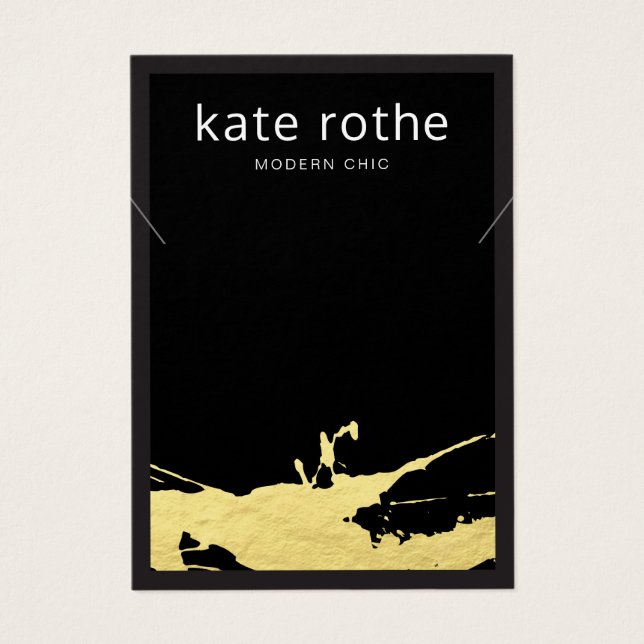 Moderne Black Gold Spatter Necklace Display Card (Vorderseite)