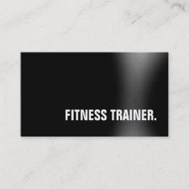 Moderne Black Gray Fitness Trainer Business Card Visitenkarte