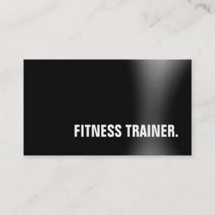Moderne Black Gray Fitness Trainer Business Card Visitenkarte