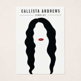 Moderne Black Hair Lips Girl Earring Display Card