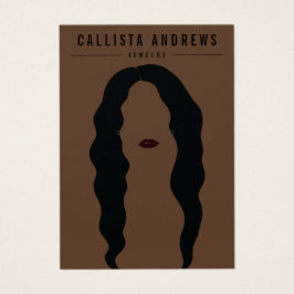 Moderne Black Hair Lips Girl Earring Display Card