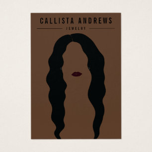 Moderne Black Hair Lips Girl Earring Display Card