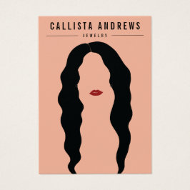 Moderne Black Hair Lips Girl Earring Display Card