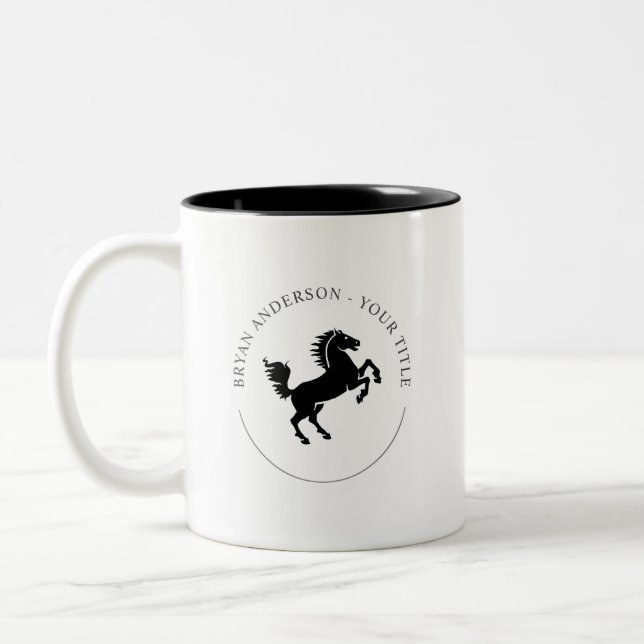 Moderne Black Horse Coffee Tasse (Links)