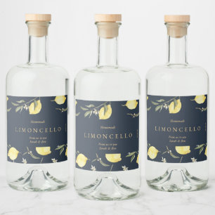 Moderne Black Lemons Limoncello Veranstaltung Hoch Alkoholflaschenetikett