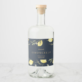Moderne Black Lemons Limoncello Veranstaltung Hoch Alkoholflaschenetikett