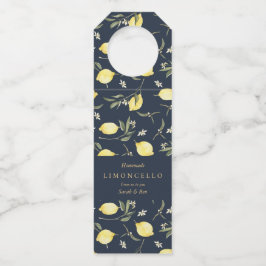 Moderne Black Lemons Limoncello Veranstaltung Hoch Flaschenanhänger