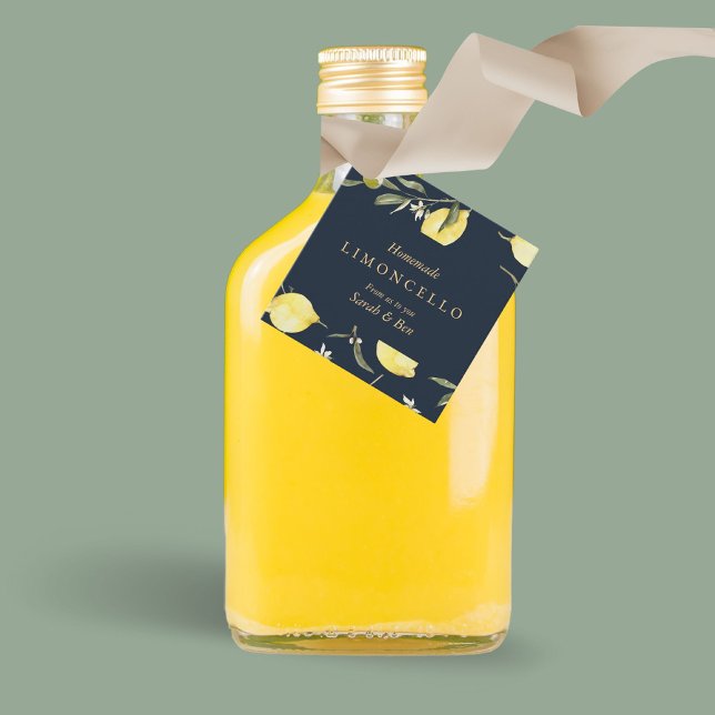 Moderne Black Lemons Limoncello Veranstaltung Hoch Geschenkanhänger (Von Creator hochgeladen)