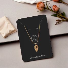 Moderne Black Logo Necklace Juwelier Display Card Telefonnummerkarte