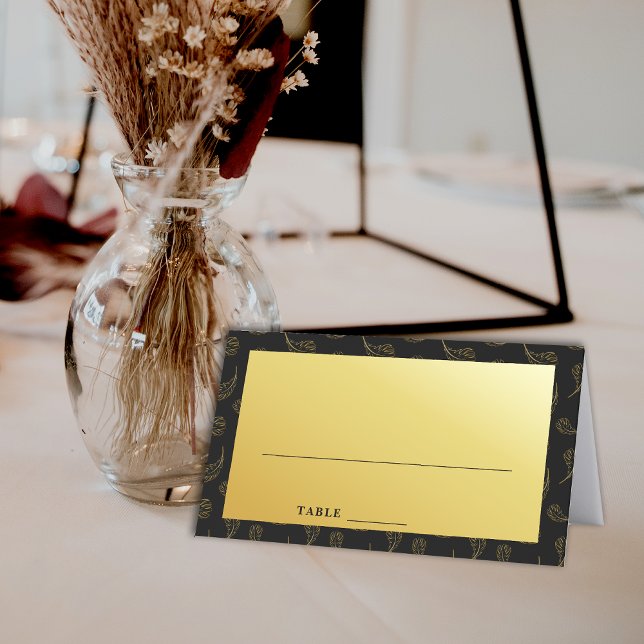 Moderne Black Ombre Gold-Sitze Tisch-Platzkarte Platzkarte (Modern Black Ombre Gold Seating Table Place Card)