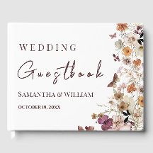 Moderne Black Pastel Wildblume Boho Wedding