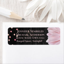 Moderne Black Pink Daisy Wedding