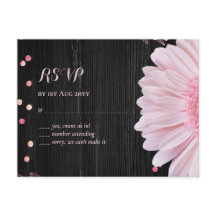 Moderne Black Pink Daisy Wedding