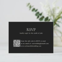 Moderne Black QR Code Elegante Hochzeit