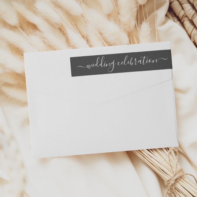 Moderne Black Script-Hochzeitadresse (Von Creator hochgeladen)