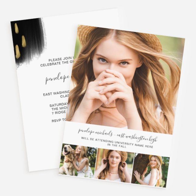 Moderne Black Splashes Graduation Party Einladung (Von Creator hochgeladen)