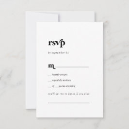 Moderne Black Typography Song Request RSVP Card Karte