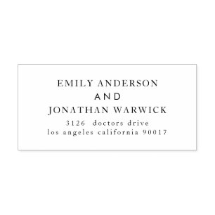 Moderne Black Wedding Return Permastempel