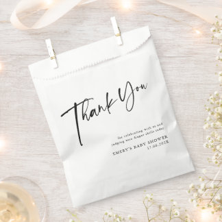 Moderne Black & White Baby Dusche Vielen Dank Geschenktütchen