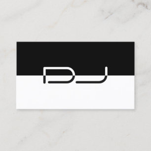 Moderne Black & White DJ Business Card Visitenkarte